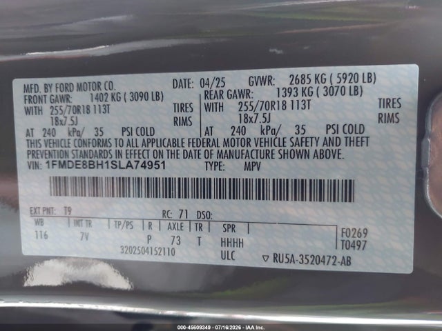 Ford Bronco Outer Banks 2025 1FMDE8BH1SLA74951 Image 9
