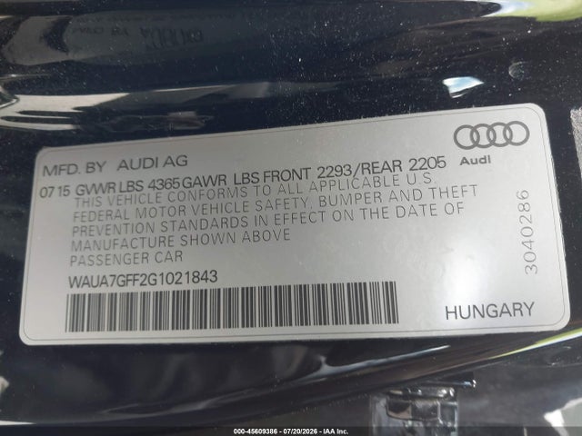 Audi A3 1.8t Premium 2016 WAUA7GFF2G1021843 Image 9