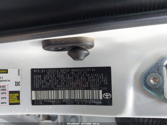 2024 Toyota Corolla Le მანქანა იყიდება აუქციონზე, vin: 5YFB4MDE4RP143241, აუქციონის ნომერი: 45609387