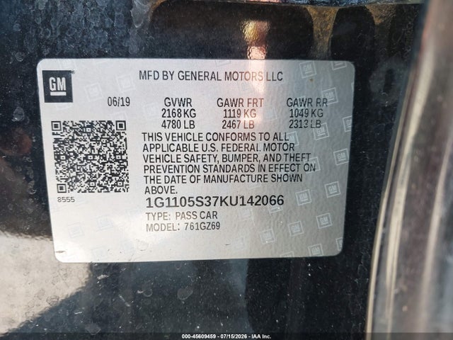 Chevrolet Impala Premier 2019 1G1105S37KU142066 Image 9