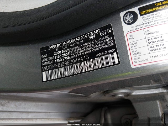 Aukcja sprzedaży 2014 Mercedes-benz E 350 4matic, vin: WDDHF8JB8EB048413, numer aukcji: 45609580