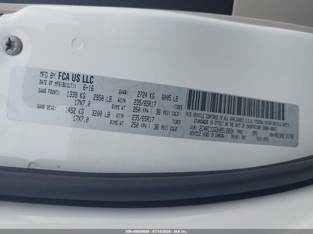 Aukcja sprzedaży 2017 Chrysler Pacifica Touring, vin: 2C4RC1DG3HR512834, numer aukcji: 45609589