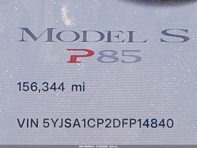 45609619 :رقم المزاد ، 5YJSA1CP2DFP14840 vin ، 2013 Tesla Model S Performance مزاد بيع