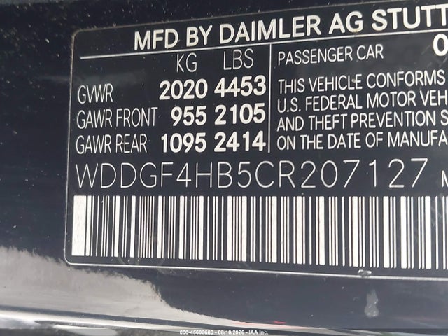 Aukcja sprzedaży 2012 Mercedes-benz C 250 Luxury/sport, vin: WDDGF4HB5CR207127, numer aukcji: 45609680