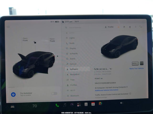 Aukcja sprzedaży 2021 Tesla Model Y Long Range Dual Motor All-wheel Drive, vin: 5YJYGDEE4MF222803, numer aukcji: 45609720