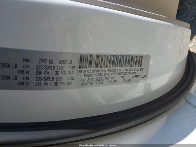 Aukcja sprzedaży 2020 Chrysler Pacifica Limited, vin: 2C4RC1GG9LR112507, numer aukcji: 45609840