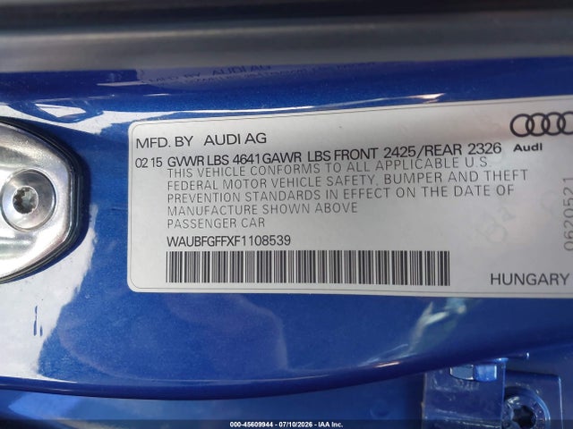 Audi S3 2.0t Premium Plus 2015 WAUBFGFFXF1108539 Image 9