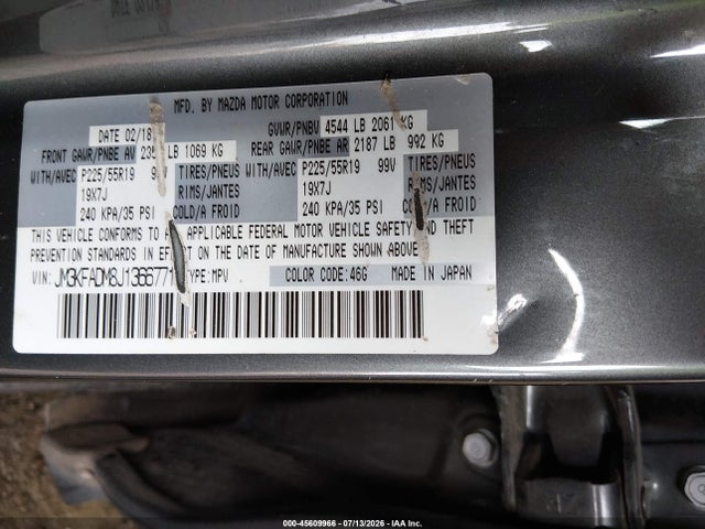 Aukcja sprzedaży 2018 Mazda Cx-5 Grand Touring, vin: JM3KFADM8J1366771, numer aukcji: 45609966