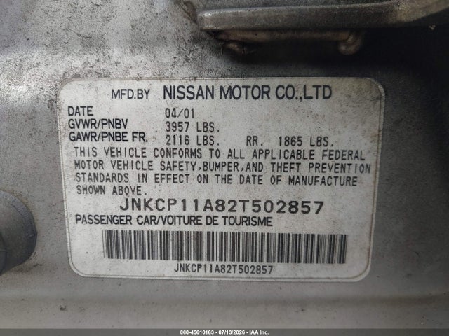Продажа на аукционе авто 2002 Infiniti G20 Luxury, vin: JNKCP11A82T502857, номер лота: 45610163