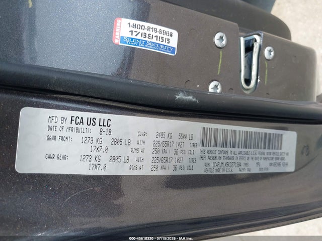 Auction sale of the 2019 Jeep Cherokee Latitude Plus 4x4, vin: 1C4PJMLX5KD271384, lot number: 45610320