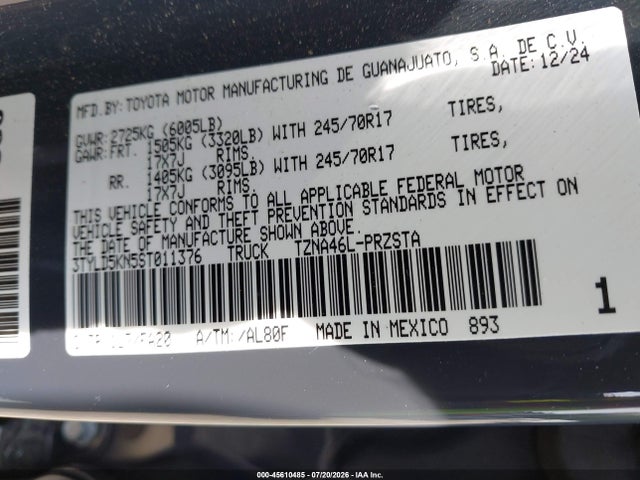 Toyota Tacoma Sr 2025 3TYLD5KN5ST011376 Image 9