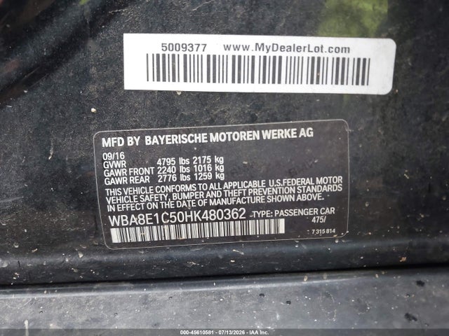Auction sale of the 2017 Bmw 330e Iperformance, vin: WBA8E1C50HK480362, lot number: 45610581