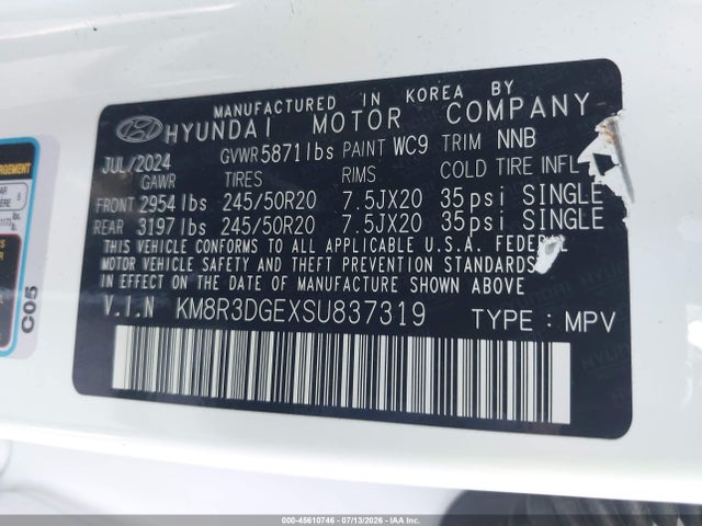 Hyundai Palisade Xrt 2025 KM8R3DGEXSU837319 Image 9