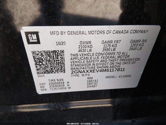 Chevrolet Equinox Premier 2021 2GNAXXEV4M6117811 Image 9