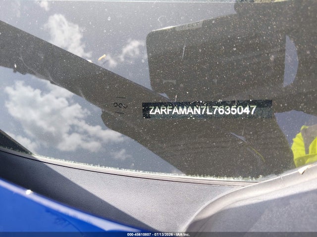 2020 Alfa Romeo Giulia Rwd მანქანა იყიდება აუქციონზე, vin: ZARFAMAN7L7635047, აუქციონის ნომერი: 45610807