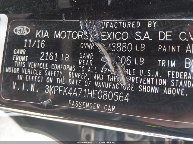 KIA FORTE LX 2017 3KPFK4A71HE080564 Image 9