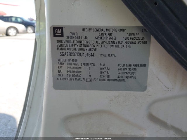 Продажа на аукционе авто 2008 Buick Enclave Cxl, vin: 5GAER237X8J191644, номер лота: 45610897