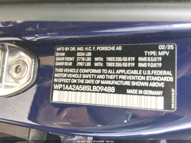 WP1AA2A58SLB09488 Porsche Macan T