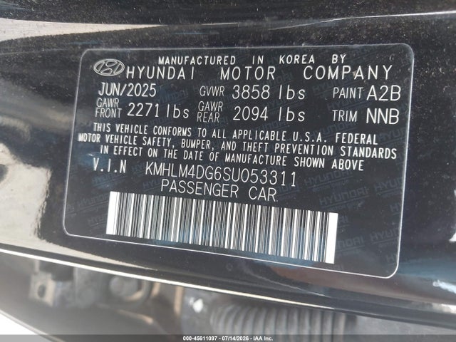 Продаж на аукціоні авто 2025 Hyundai Elantra Sel Sport, vin: KMHLM4DG6SU053311, номер лоту: 45611097