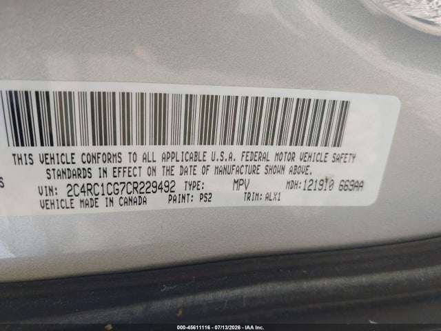 Продаж на аукціоні авто 2012 Chrysler Town & Country Touring-l, vin: 2C4RC1CG7CR229492, номер лоту: 45611116
