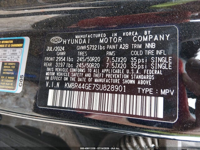 Продаж на аукціоні авто 2025 Hyundai Palisade Sel Premium, vin: KM8R44GE7SU828901, номер лоту: 45611339
