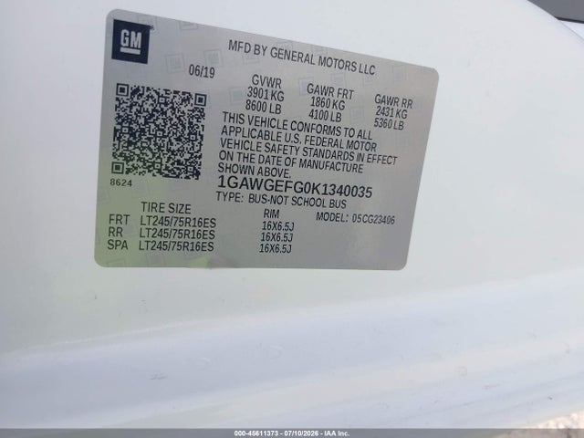 Chevrolet Express 2500 Ls 2019 1GAWGEFG0K1340035 Image 9