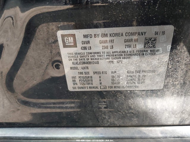 Aukcja sprzedaży 2019 Buick Encore Fwd Essence, vin: KL4CJCSM4KB912448, numer aukcji: 45611544