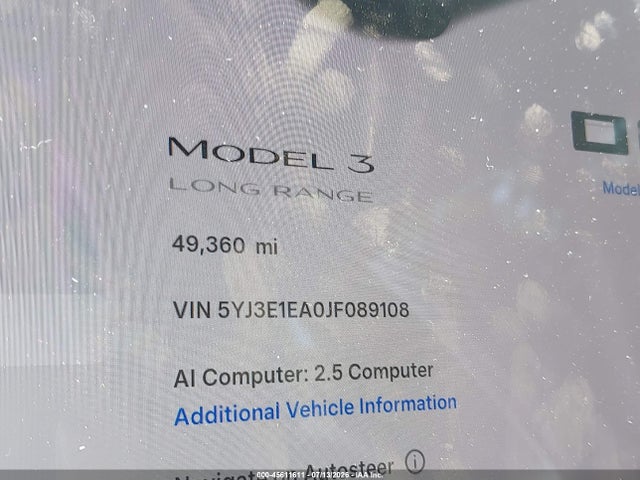 Tesla Model 3 Long Range/mid Range 2018 5YJ3E1EA0JF089108 Image 7
