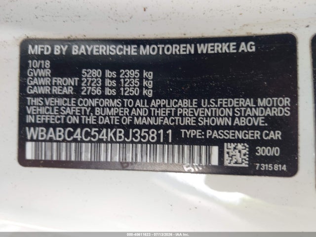 Продажа на аукционе авто 2019 Bmw M850i Xdrive, vin: WBABC4C54KBJ35811, номер лота: 45611623
