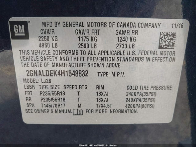 Chevrolet Equinox Premier 2017 2GNALDEK4H1548832 Image 9