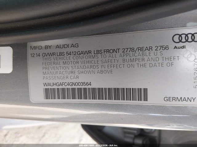 Audi A6 3.0t Prestige 2016 WAUHGAFC4GN003564 Image 9