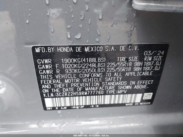 Honda HR-V 2024 3CZRZ2H59RM777760 Image 9