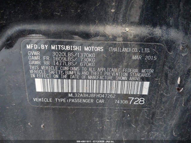 Mitsubishi MIRAGE DE 2015 ML32A3HJ8FH047262 Image 9
