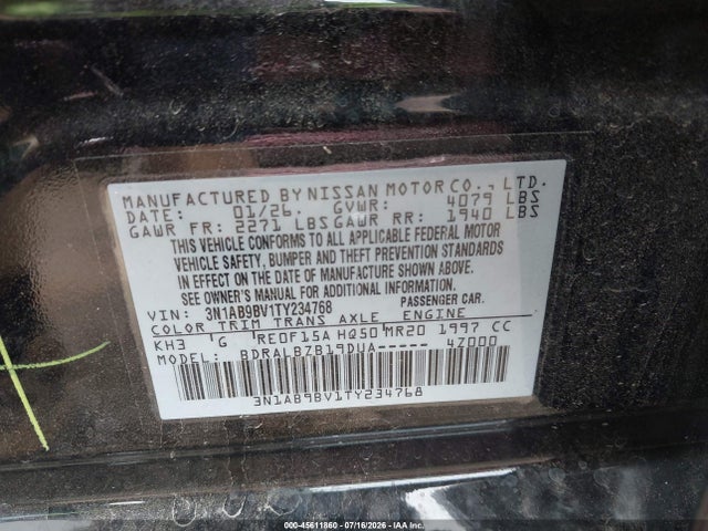 Nissan SENTRA S 2026 3N1AB9BV1TY234768 Image 9