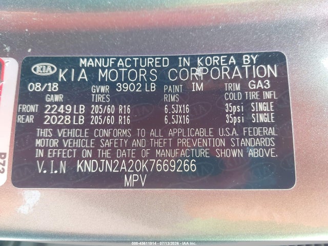 KIA Soul 2019 KNDJN2A20K7669266 Image 9