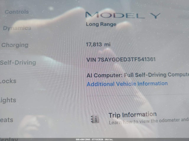 45612065 :رقم المزاد ، 7SAYGDED3TF541361 vin ، 2026 Tesla Model Y Premium Rear-wheel Drive/rear-wheel Drive مزاد بيع