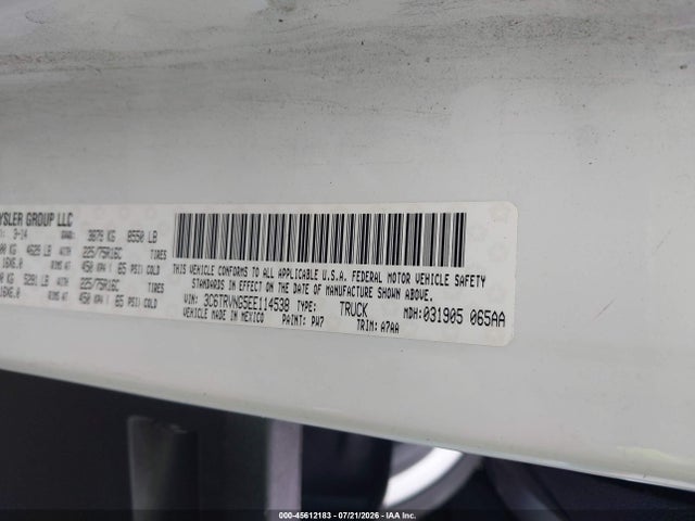 Aukcja sprzedaży 2014 Ram Promaster 1500 Low Roof, vin: 3C6TRVNG5EE114538, numer aukcji: 45612183