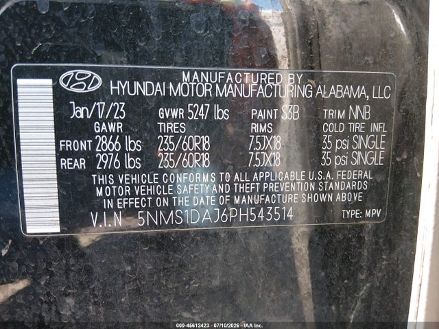 Hyundai Santa Fe Se 2023 5NMS1DAJ6PH543514 Image 9