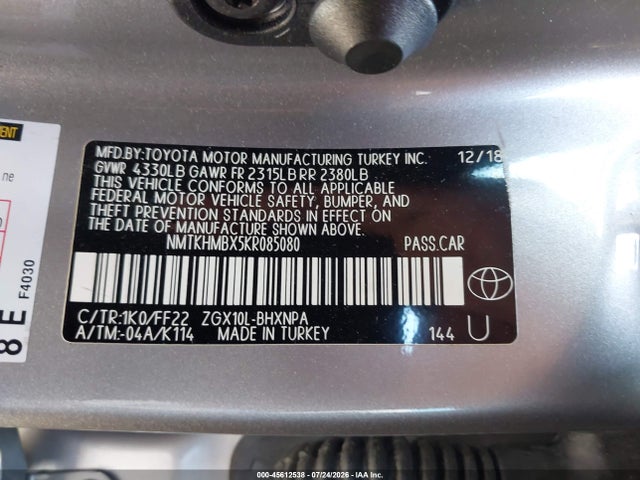 Toyota C-HR XLE 2019 NMTKHMBX5KR085080 Image 9