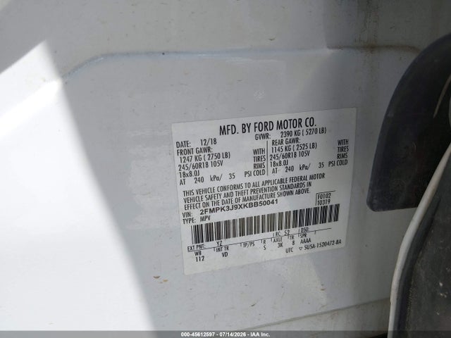 2FMPK3J9XKBB50041 Ford EDGE SEL