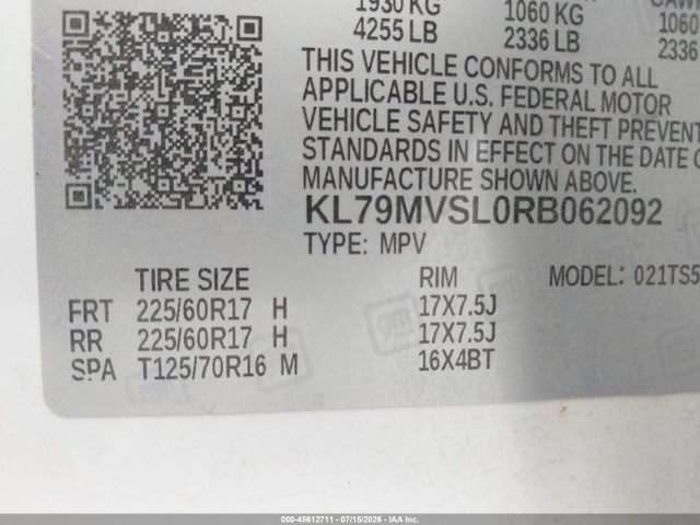 KL79MVSL0RB062092 Chevrolet Trailblazer Fwd Activ