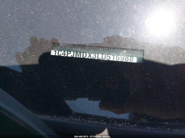 45612874 :رقم المزاد ، 1C4PJMDX3LD516988 vin ، 2020 Jeep Cherokee Limited 4x4 مزاد بيع