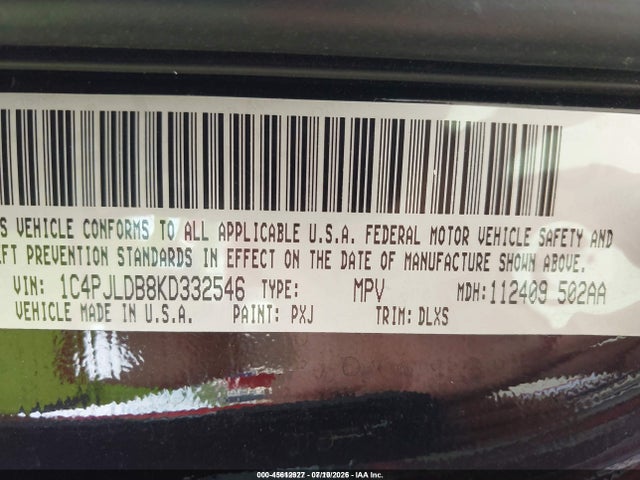 Aukcja sprzedaży 2019 Jeep Cherokee Limited Fwd, vin: 1C4PJLDB8KD332546, numer aukcji: 45612927