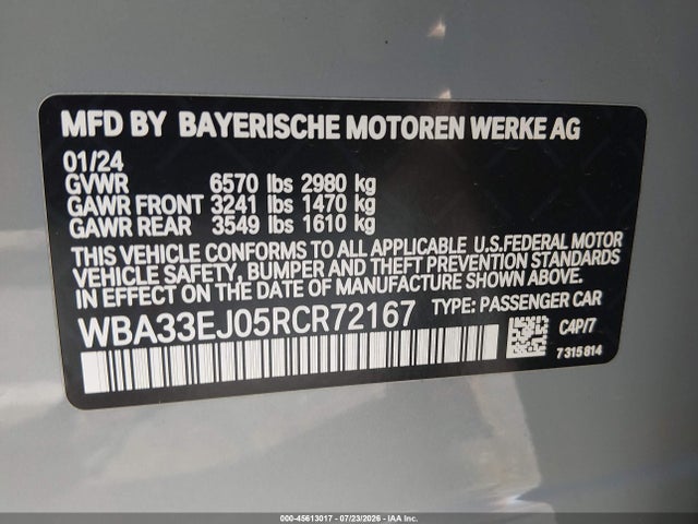 BMW 760i Xdrive 2024 WBA33EJ05RCR72167 Image 9