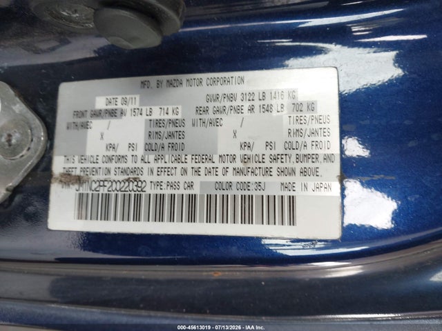 Aukcja sprzedaży 2012 Mazda Mx-5 Miata Grand Touring, vin: JM1NC2PF2C0220392, numer aukcji: 45613019