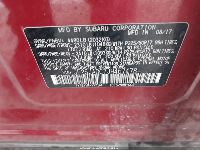 Subaru Forester 2.5i Premium 2018 JF2SJAGC7JH467478 Image 9