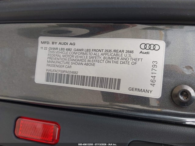 WAUFACF59PA024682 Audi A5 Sportback Premium Plus 45 Tfsi S Line Quattro S Tronic