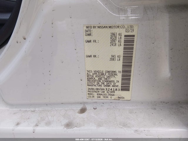 Nissan Altima 2.5 S 2019 1N4BL4BV3KN324183 Image 9