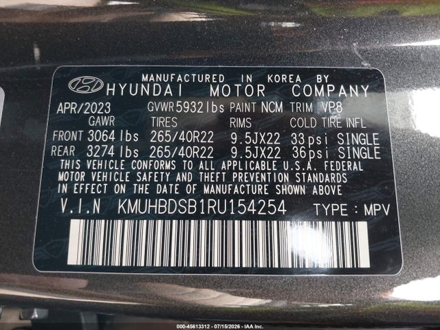 2024 Genesis Gv80 2.5t Awd მანქანა იყიდება აუქციონზე, vin: KMUHBDSB1RU154254, აუქციონის ნომერი: 45613312