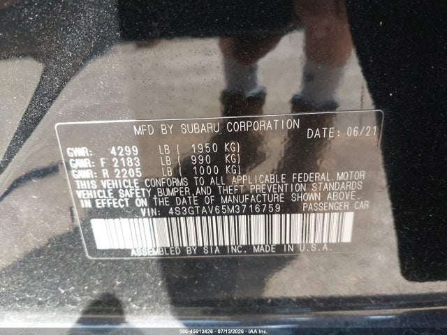 Aukcja sprzedaży 2021 Subaru Impreza Premium 5-door, vin: 4S3GTAV65M3716759, numer aukcji: 45613426